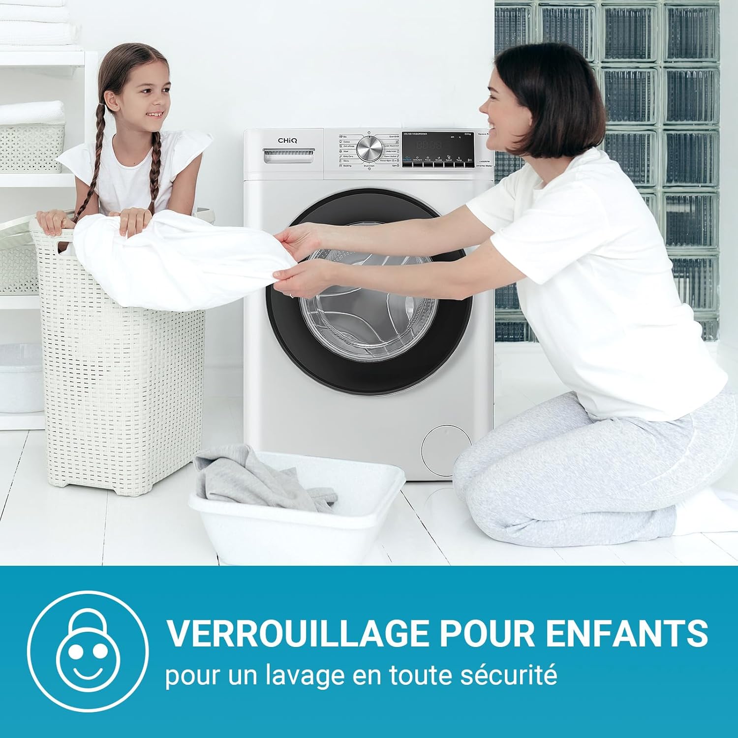 CHiQ - lave-linge Space Pro 10kg, 1400tr/min, IA, vapeur, CFL100-14586IM3XWA