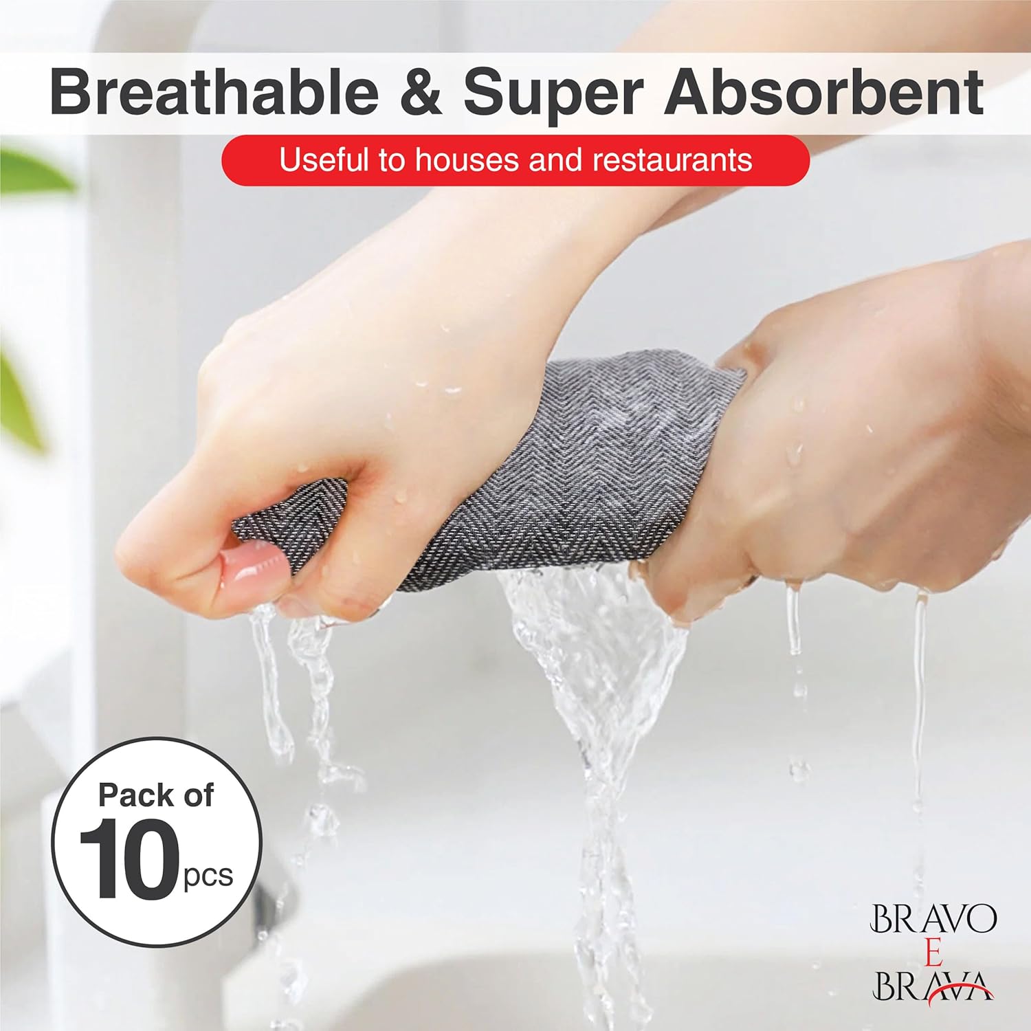 Torchons de cuisine - lot de 10 - 45x70 cm - coton super absorbant