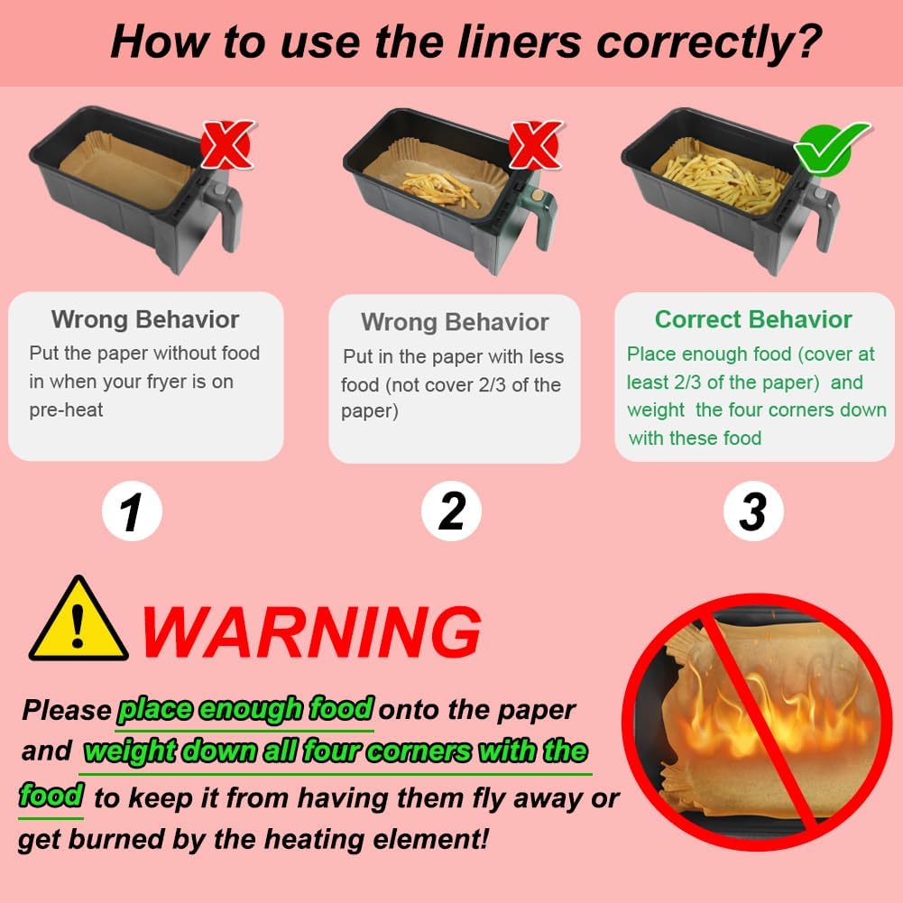 BYKITCHEN - papier cuisson air fryer - 150 pièces, 9,5L/7,6L, accessoire compatible grande capacité, AF300EU/AF400EU/SL4