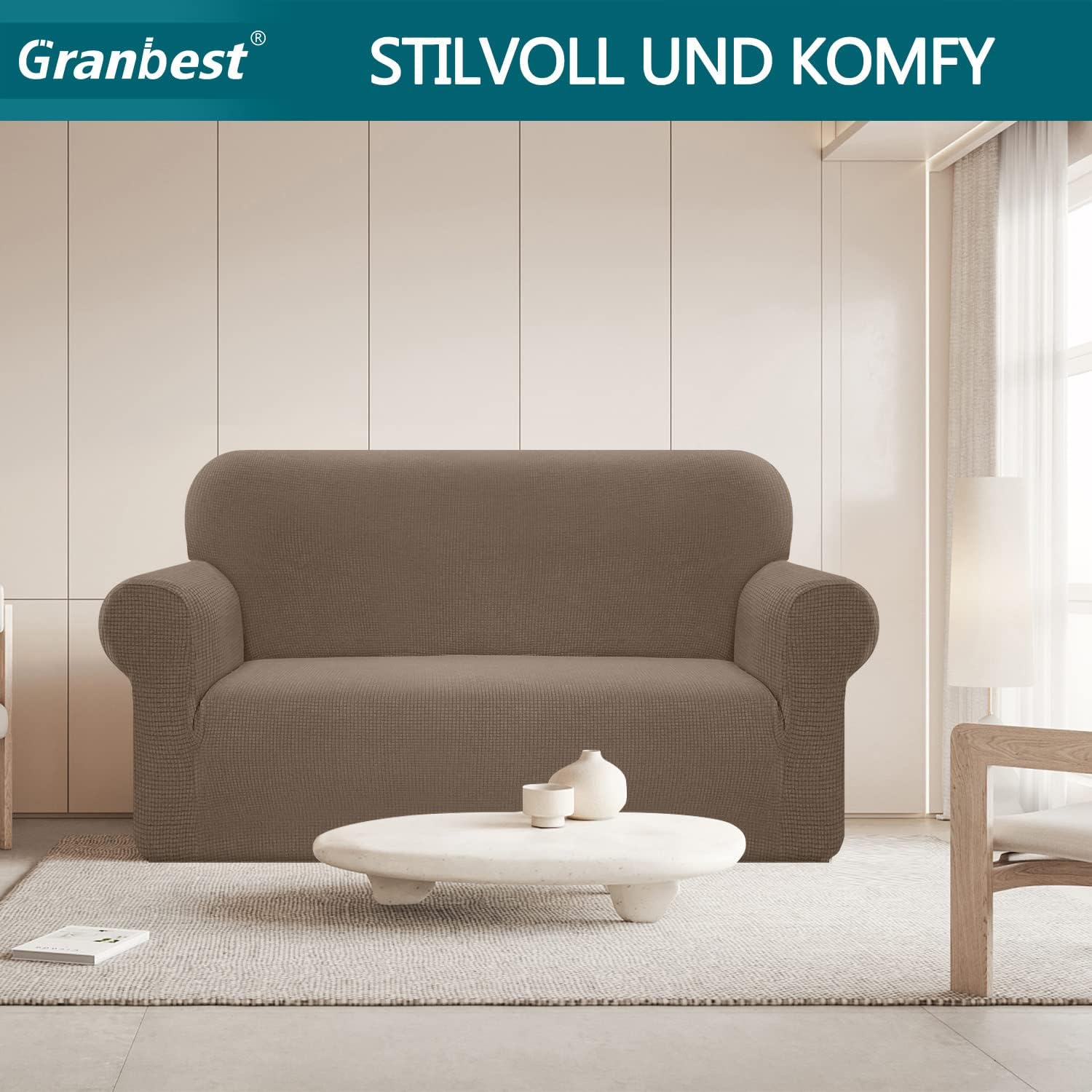 Granbest - housse canapé imperméable série universelle - 2 places - élastique et durable, protection complète