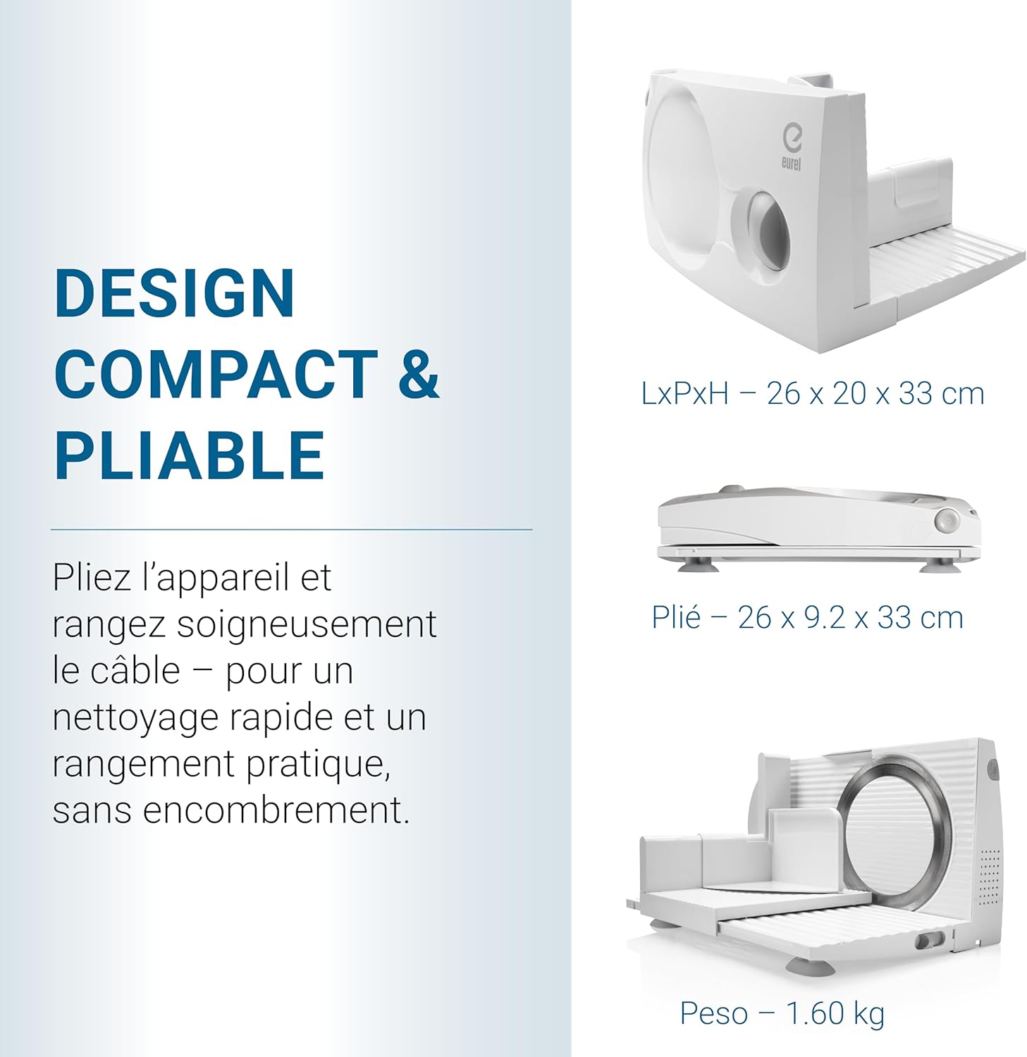 EUREL - trancheuse électrique RS44 - lame 170 mm - épaisseur réglable, moteur 80W