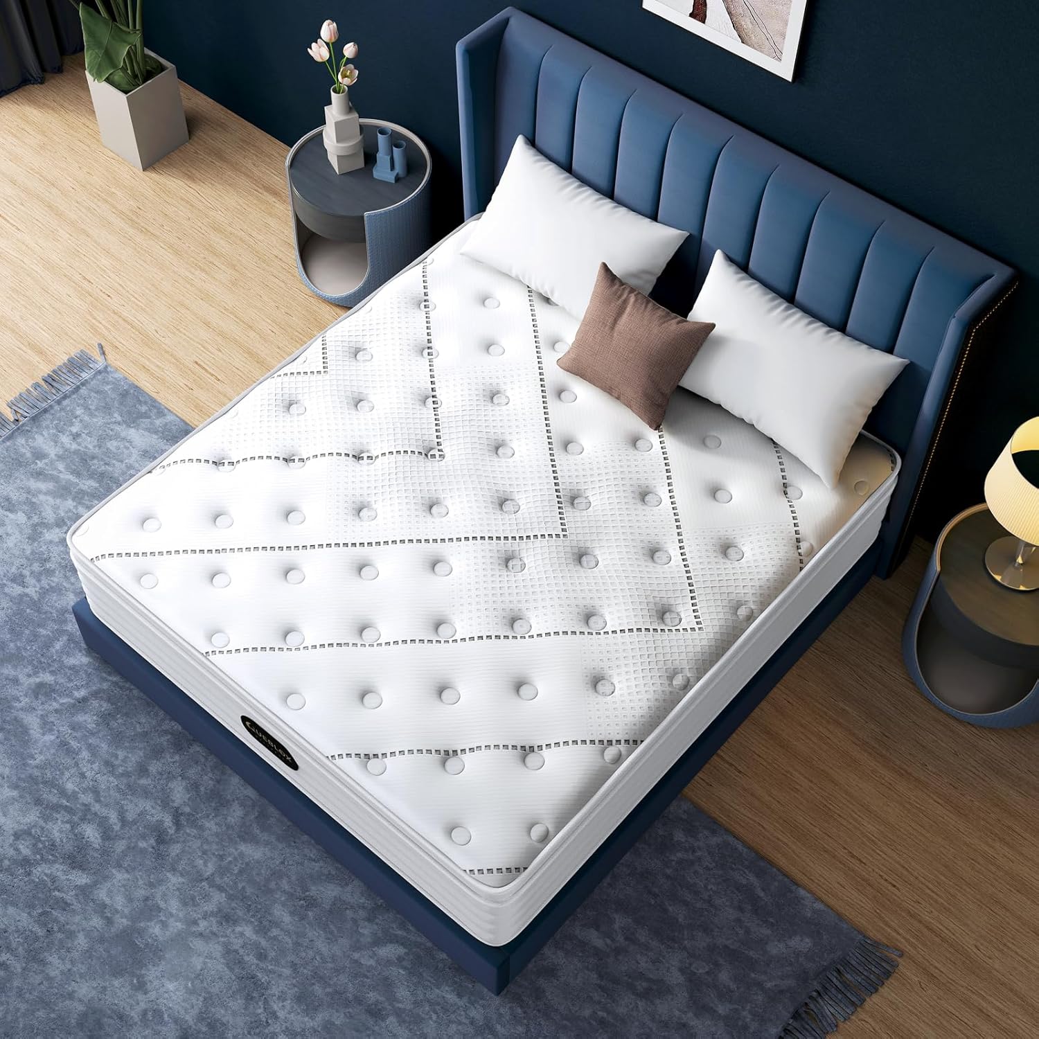 Matelas - 7 Zones Pocket Sprung - 140x200x28cm - fermeté moyenne, isolation mouvements