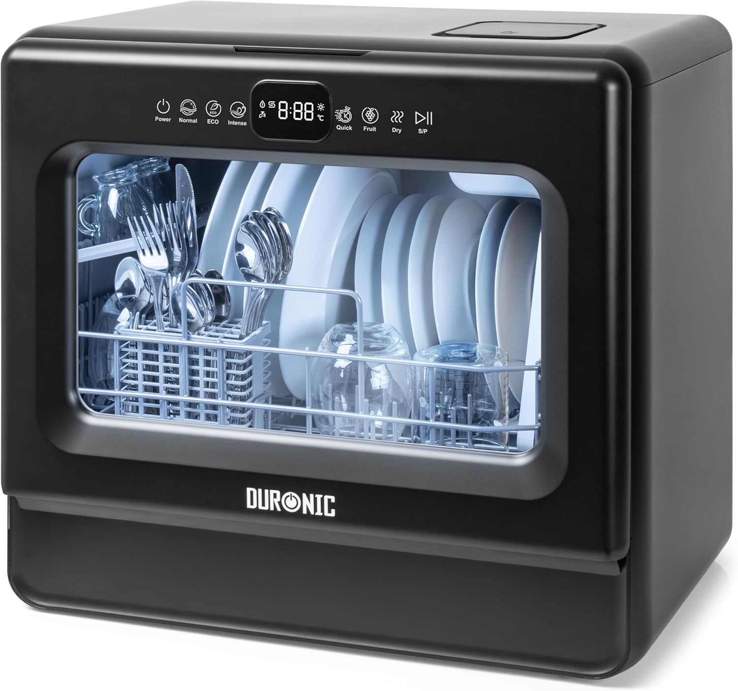 Duronic - DW10 BK - lave-vaisselle compact 1050W, 5 programmes, gain de place, séchage