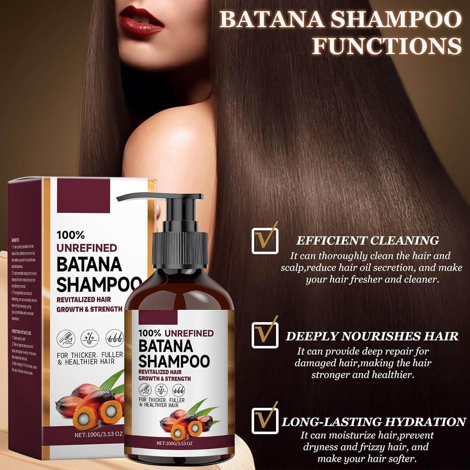 soin cheveux - kit traitement huile 3 pièces - croissance intense