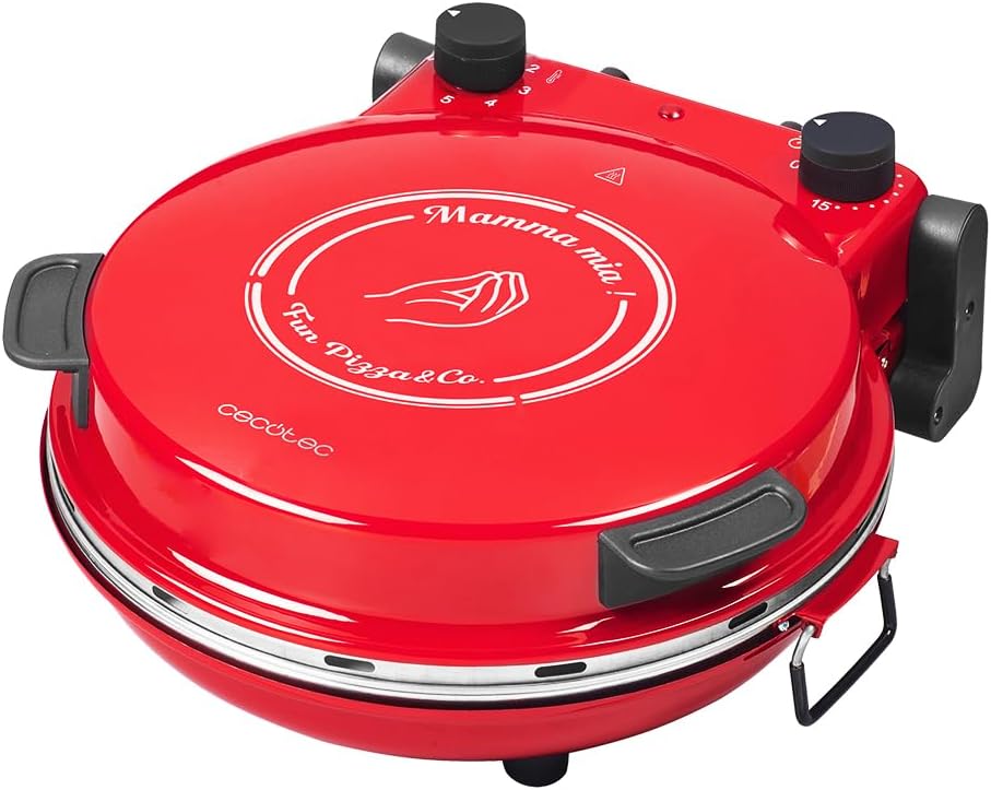 Cecotec - Fun Pizza&Co Mamma Mía - 1200W, 420ºC, pierre, minuteur 15min