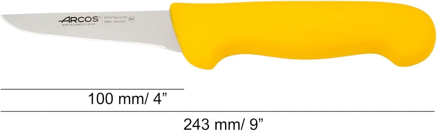 Arcos - couteau désosseur série 2900 - 100mm - lame Nitrum, manche ergonomique jaune