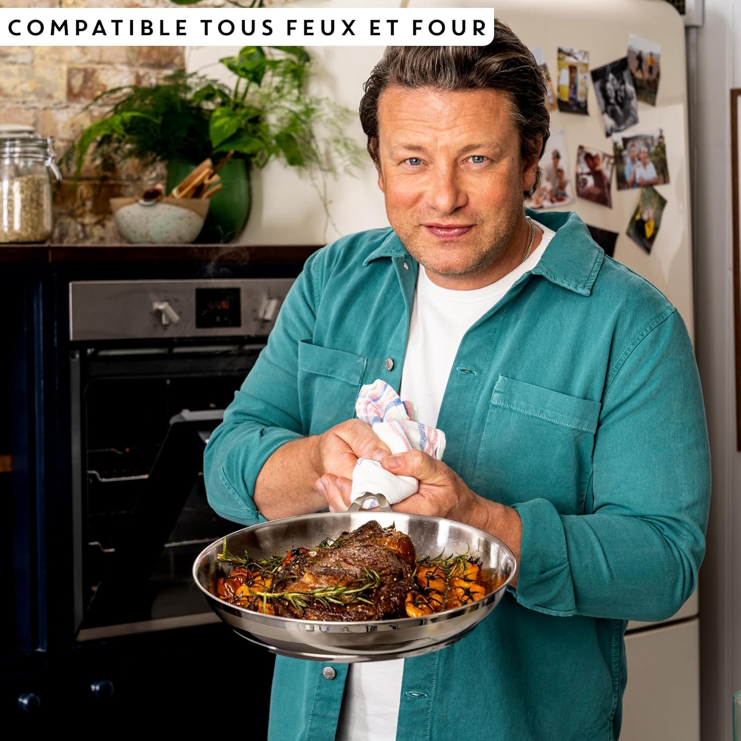 Tefal - Jamie Oliver Cook' Smart - poêle 24 cm - inox induction poignée rivetée - E3110455