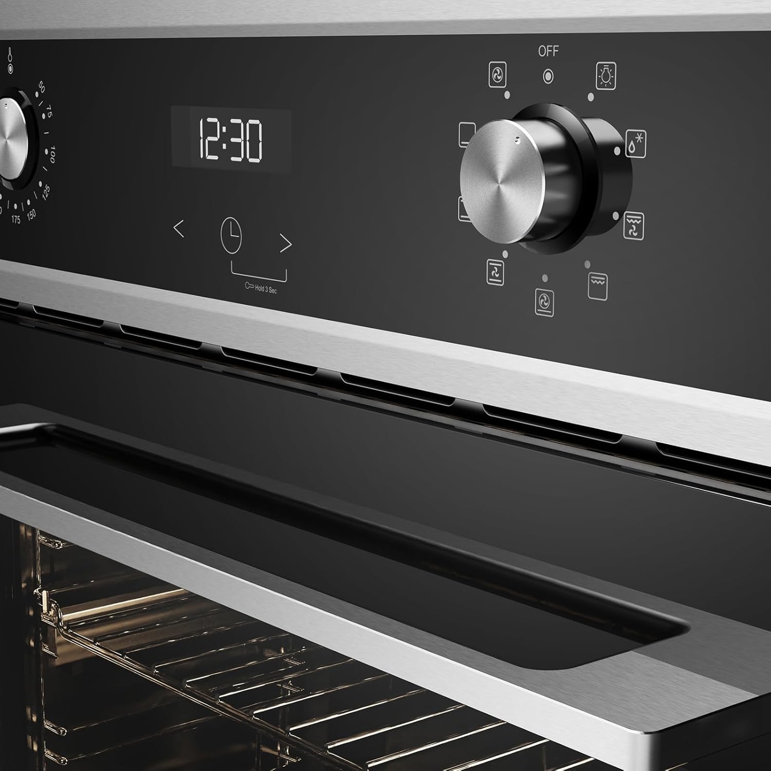 GASLAND - Four encastrable série ES - 70L, 9 fonctions, inox, sécurité enfant, ES609321DSH