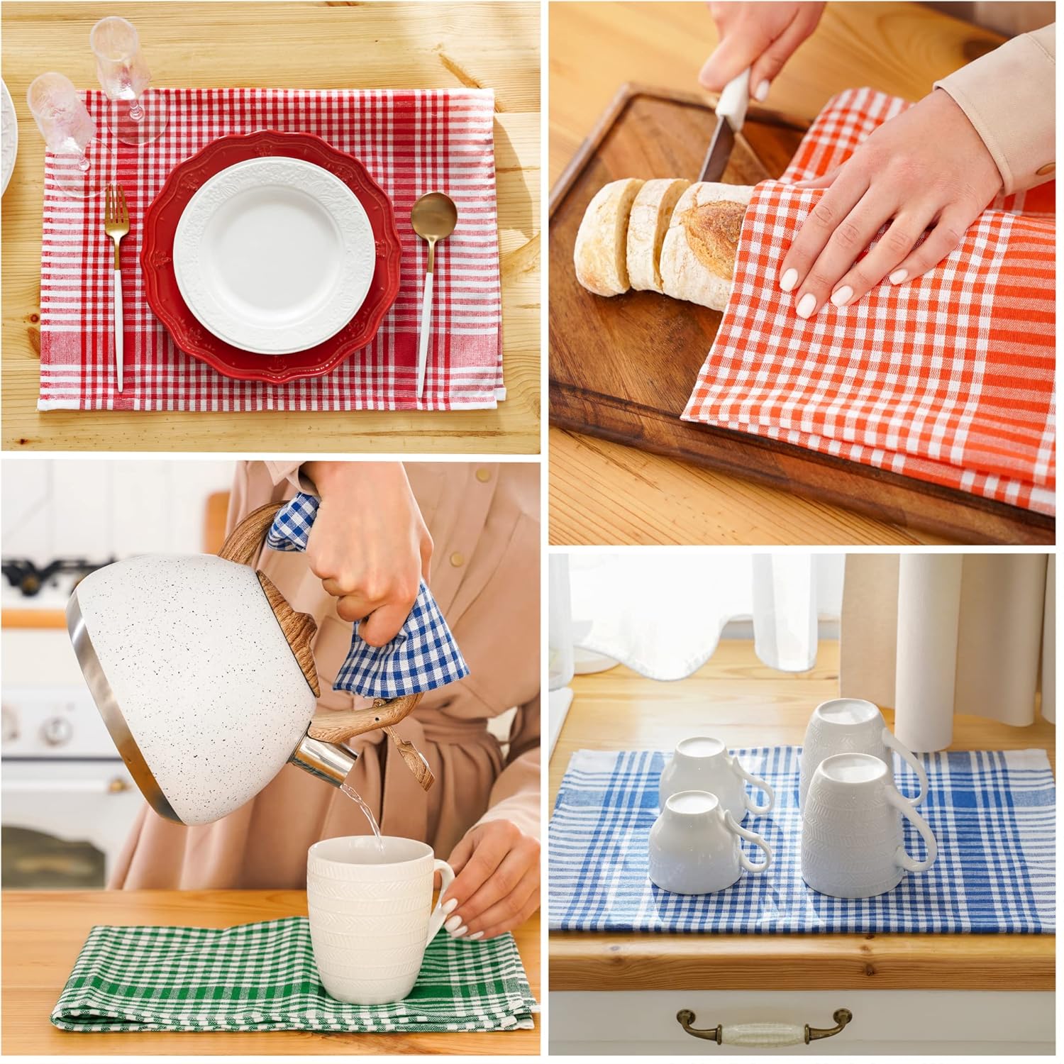 Twinzee - Set de torchons Oeko Tex - 67x47cm - coton 180GSM, multicolore