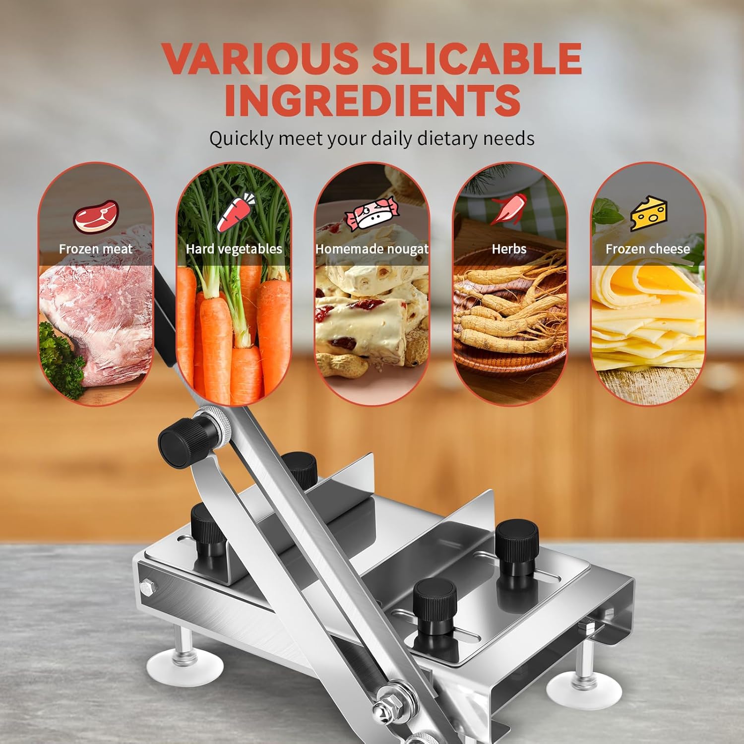 BAOSHISHAN – trancheuse manuelle à viande, coupe fine 24 cm, pour bœuf congelé, herbes et ginseng.