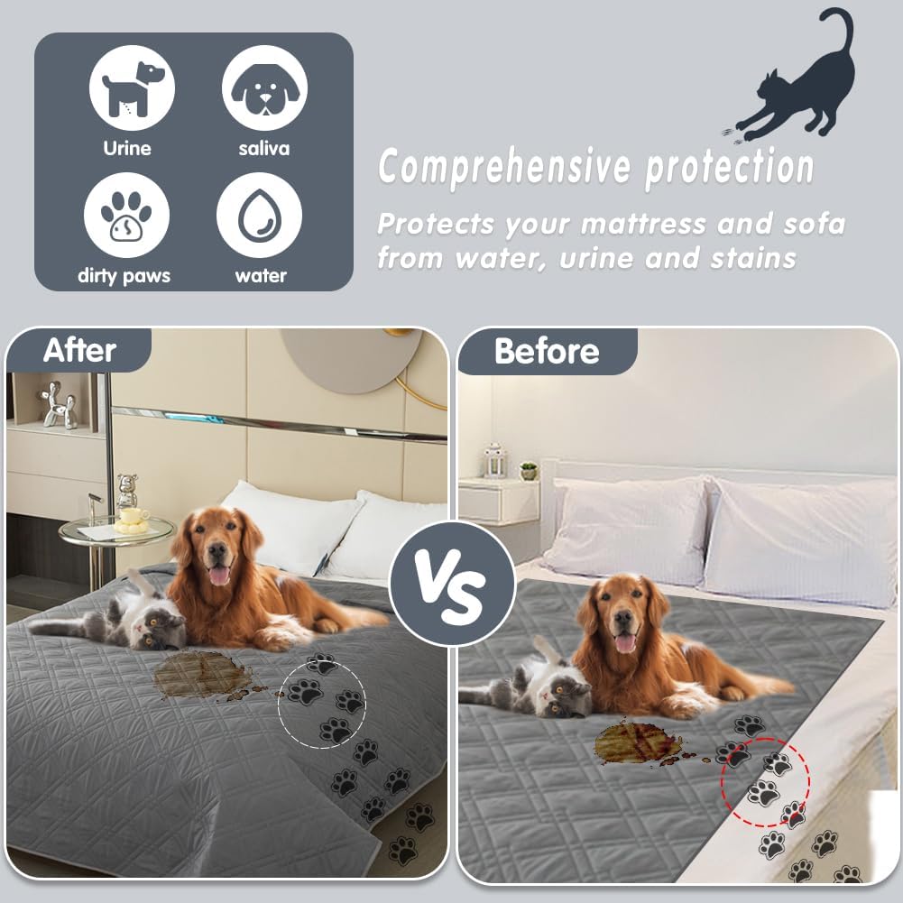 DUJUIKE - housse canapé imperméable - 132-208 cm - antidérapante, protection animaux