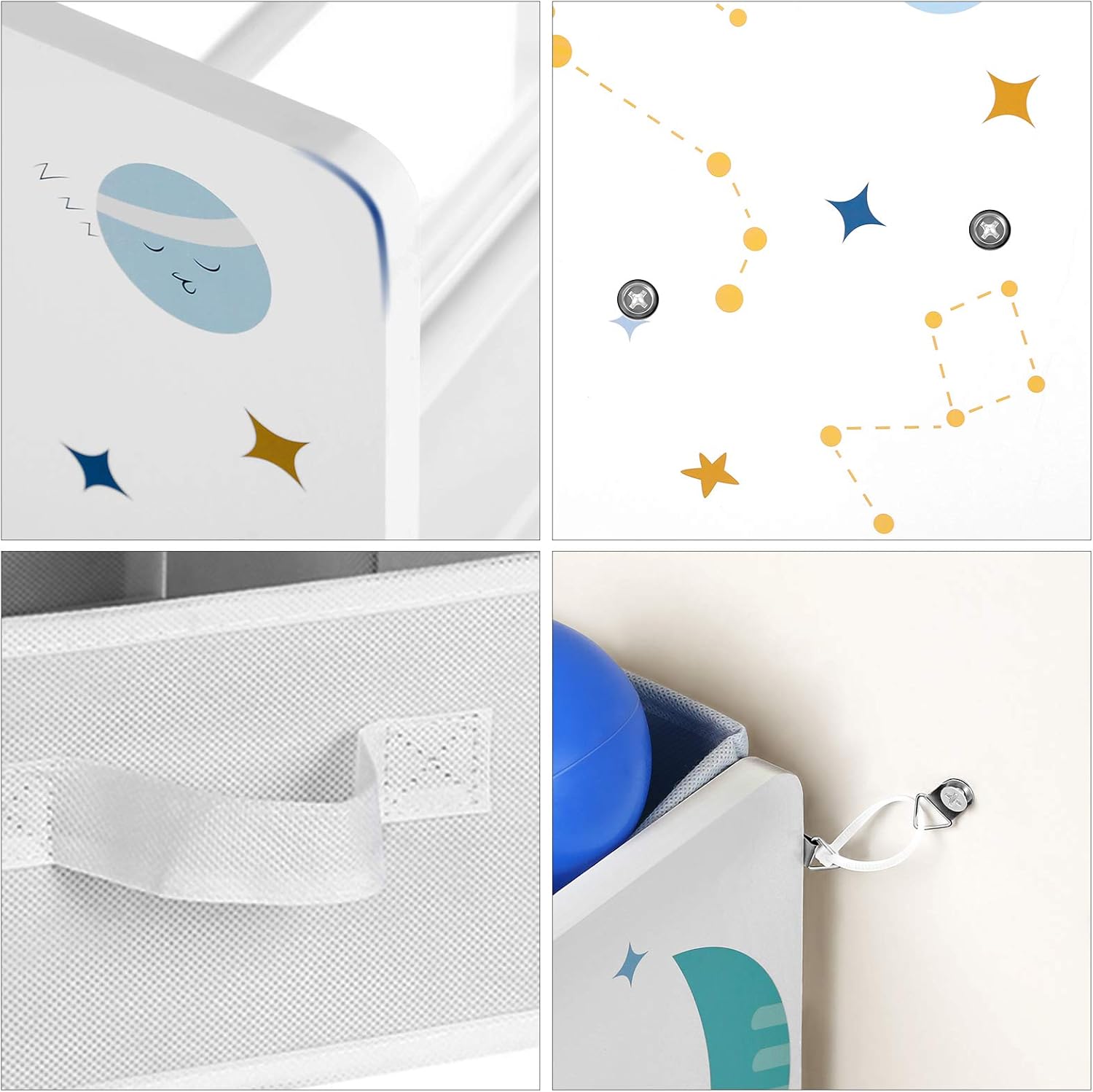 SONGMICS - étagère enfant 62,5x29,5x60cm 9 bacs amovibles blanc GKR33WT