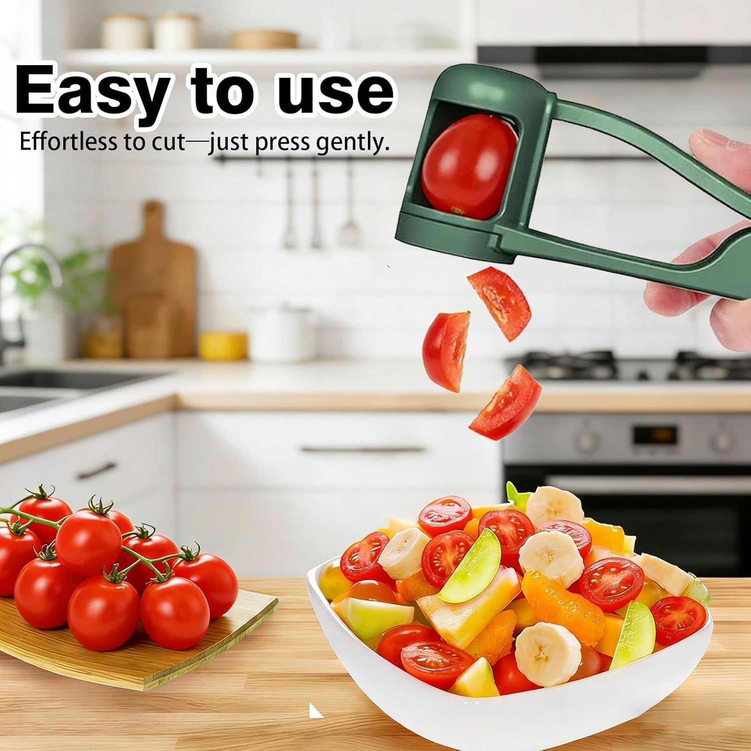 Trancheuse fruits légumes - inox, poignée anti-dérapante, coupe rapide