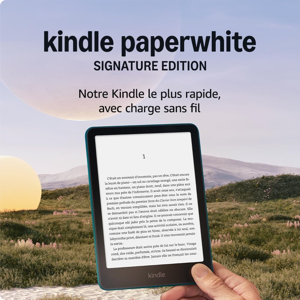maxy-dealz - Kindle Paperwhite Signature Edition - 32 Go - Éclairage auto, charge sans fil, vert métallisé