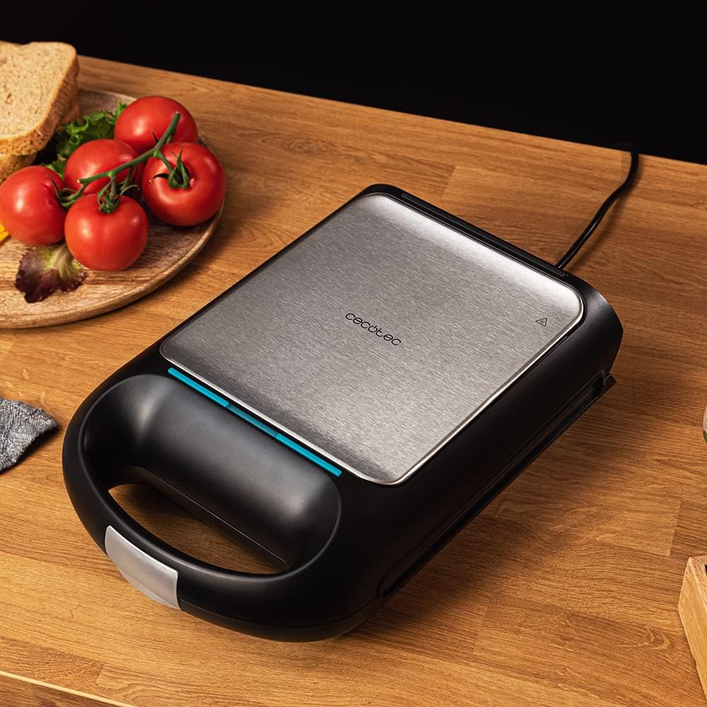 Cecotec - Rock'nToast Family - grill 1500W, inox, antiadhésif, ouverture 180°