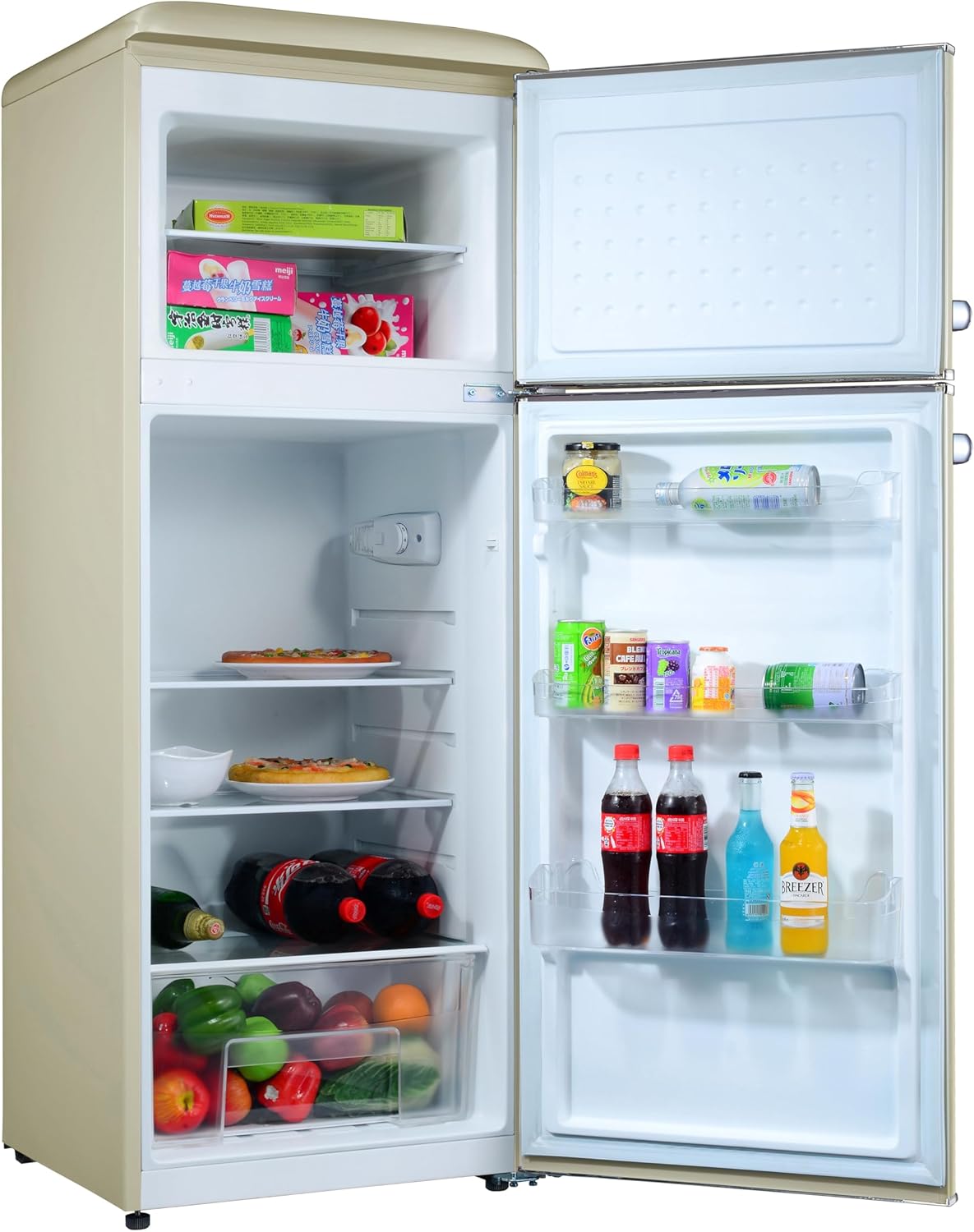 GEDTECH - Réfrigérateur vintage double porte 215L crème, classe E GDPV215CR