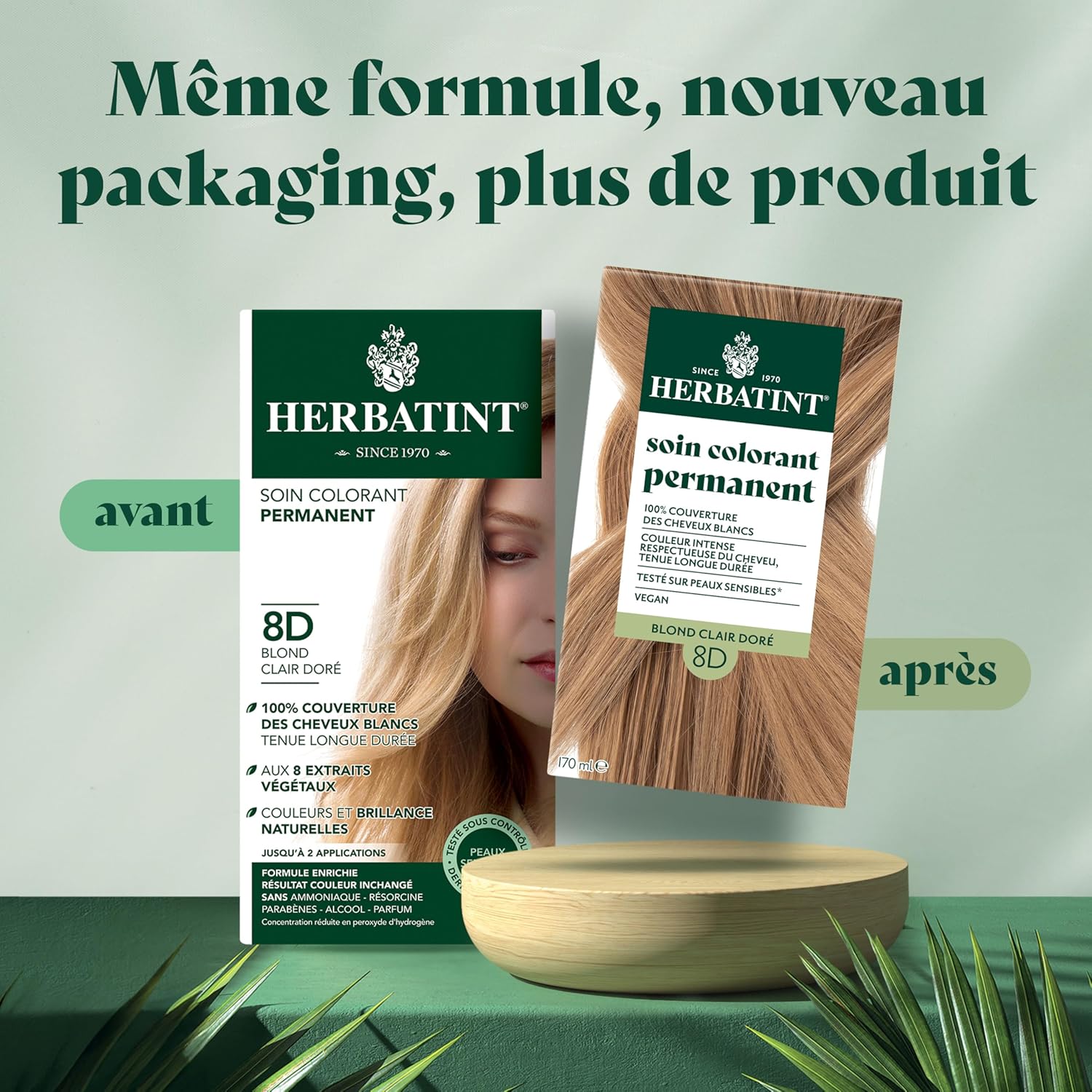 Herbatint - Soin Colorant Permanent 170ml - blond doré, sans ammoniaque, 100% couverture