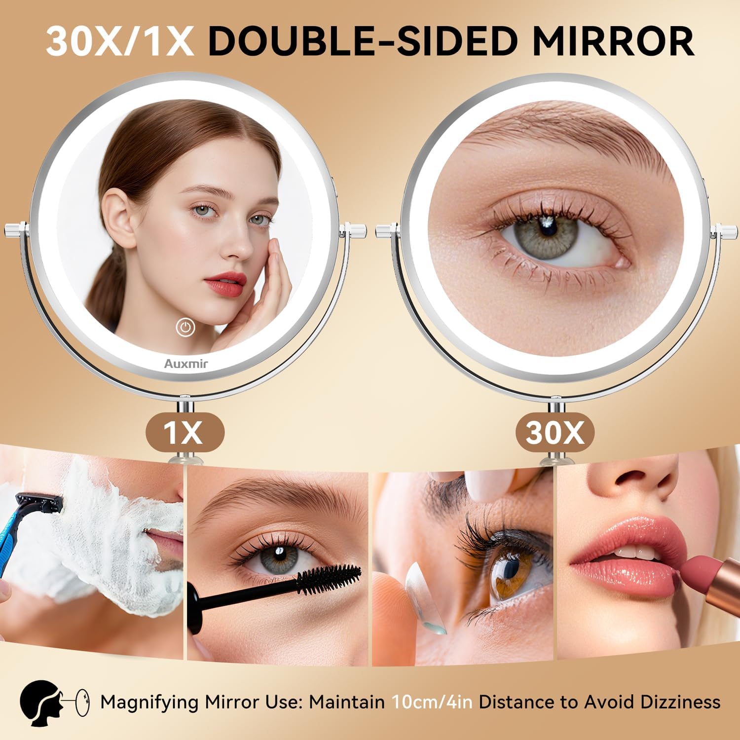 Auxmir - Miroir de maquillage double face 9