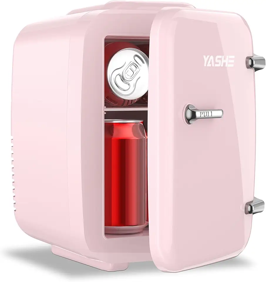 YASHE - Mini frigo 4L - compact, thermoélectrique, CA/CC, rose