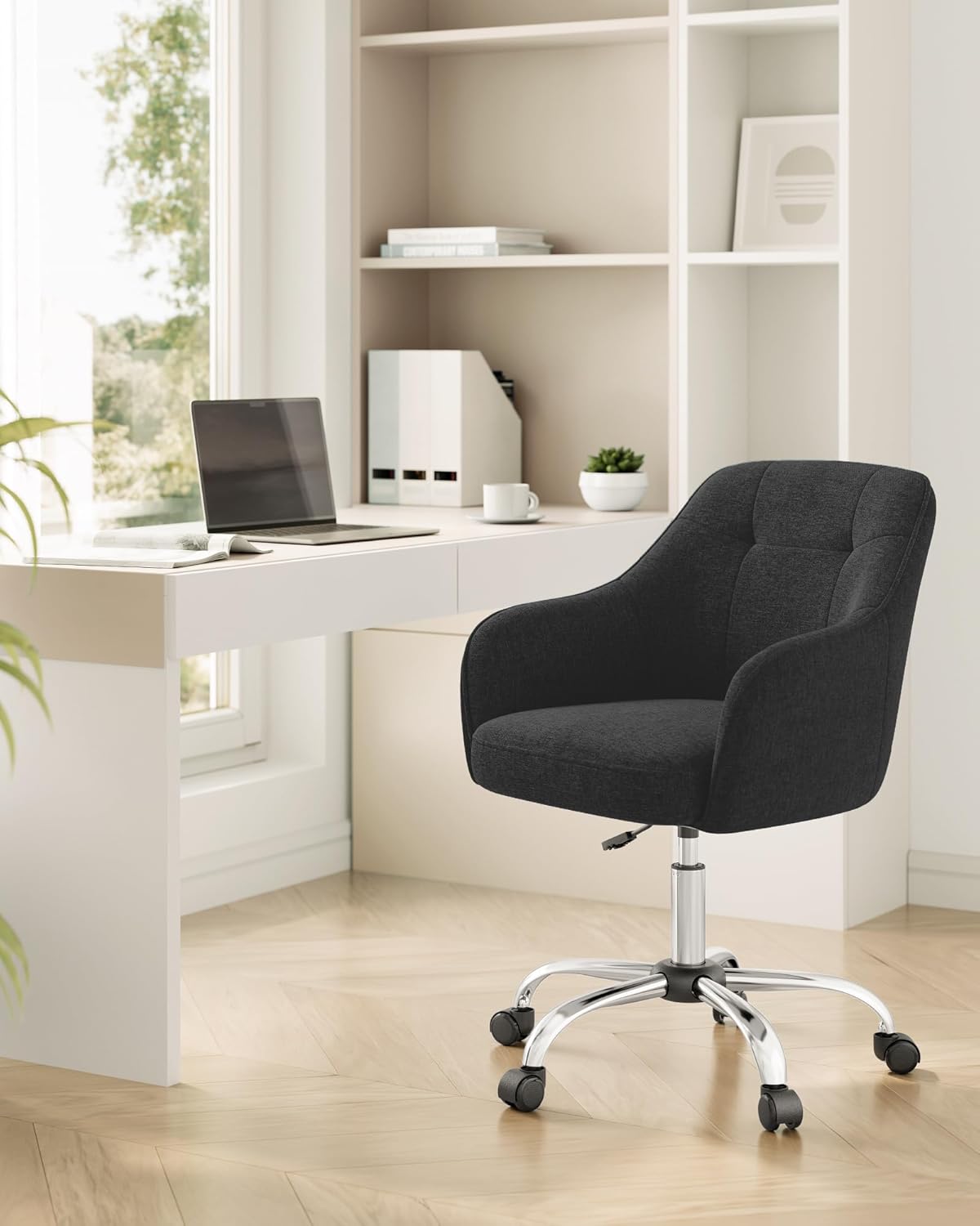 SONGMICS - fauteuil ergonomique, tissu coton-lin, cadre acier, réglable, 110kg, 119x61x54cm, OBG019B01