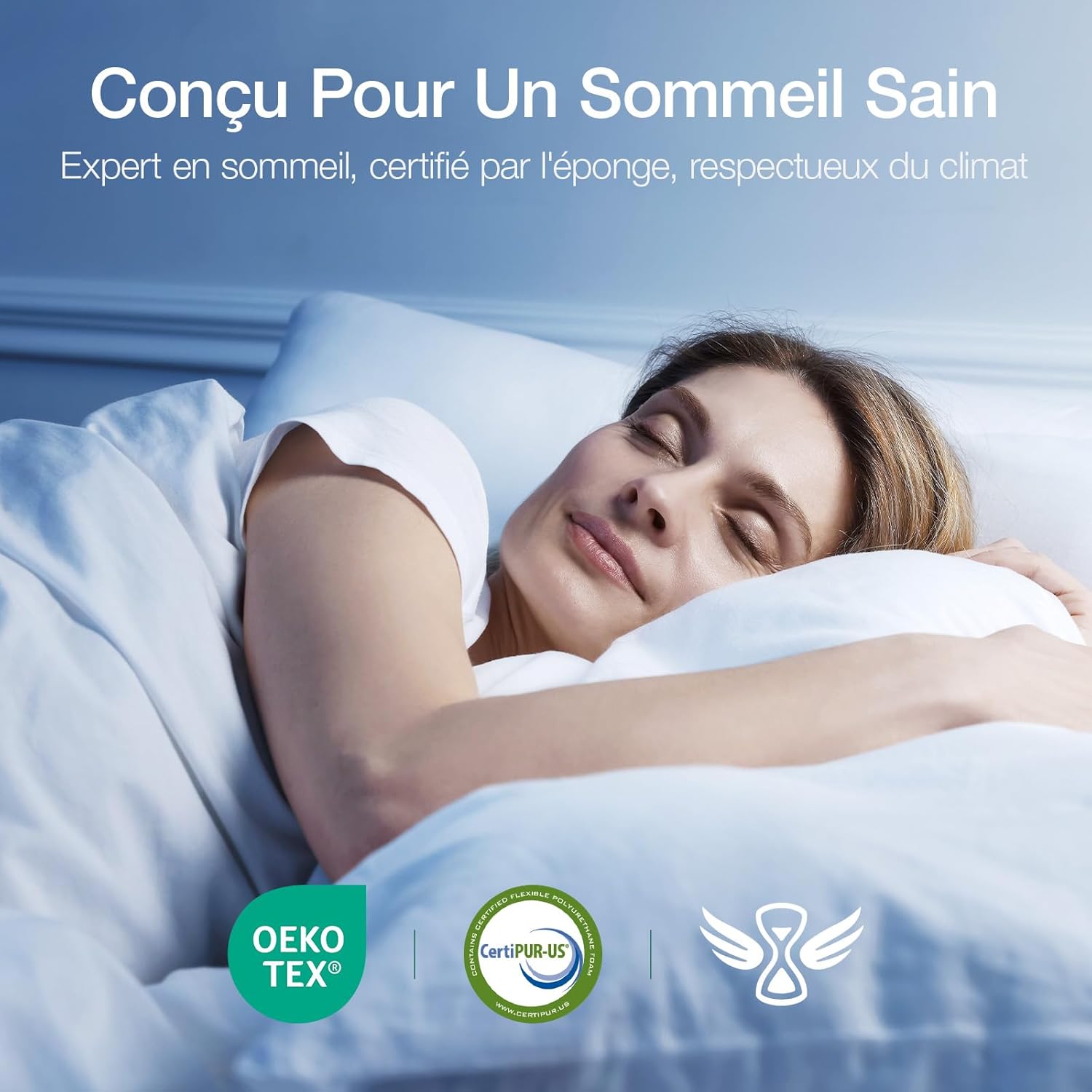 Novilla - Matelas 7 zones mousse - 90x200 cm, 18 cm, housse amovible