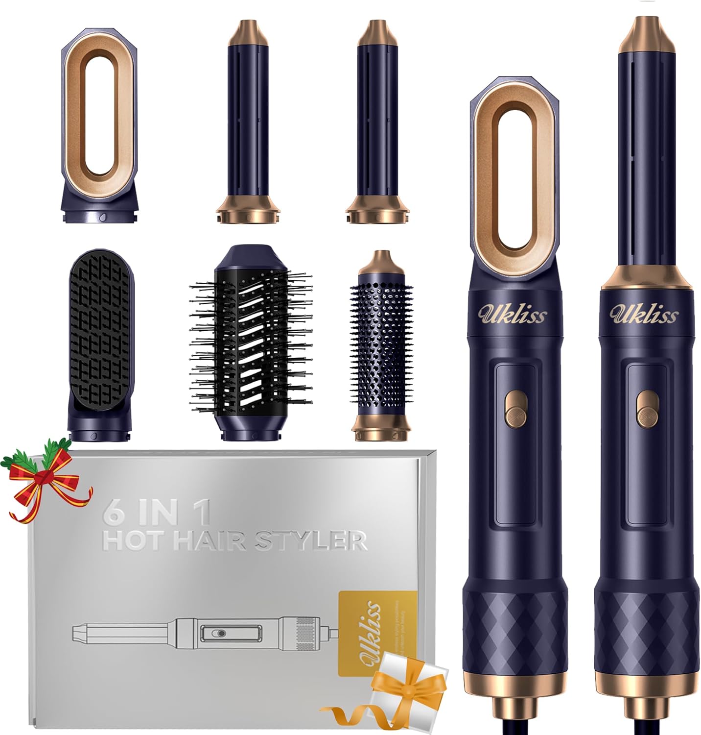 UKLISS - Air Styler 6 en 1 - brushing ionique, boucleur, lisseur