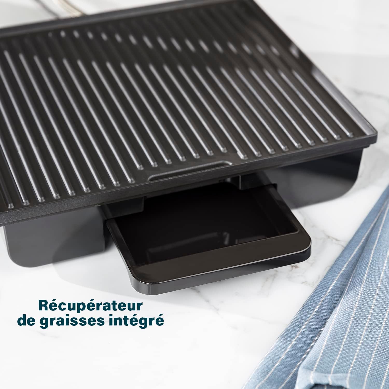 Princess – Appareil à paninis, brossé, 30x27cm, 2 portions, 2000W