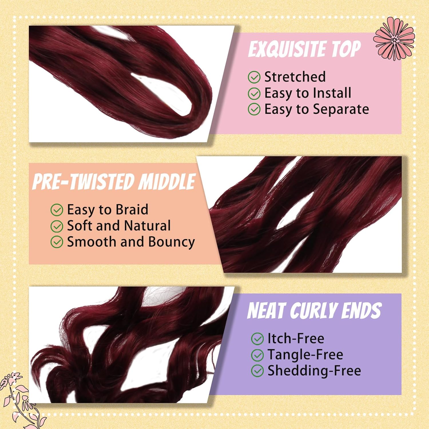 Enbeautiful - French Curl Braiding Hair 24