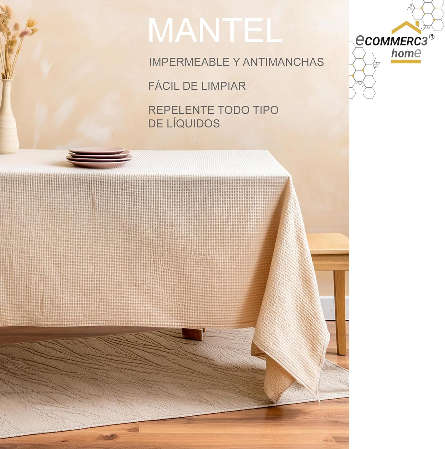 Nappe toile cirée rectangulaire 250x140 cm anti-taches, imperméable