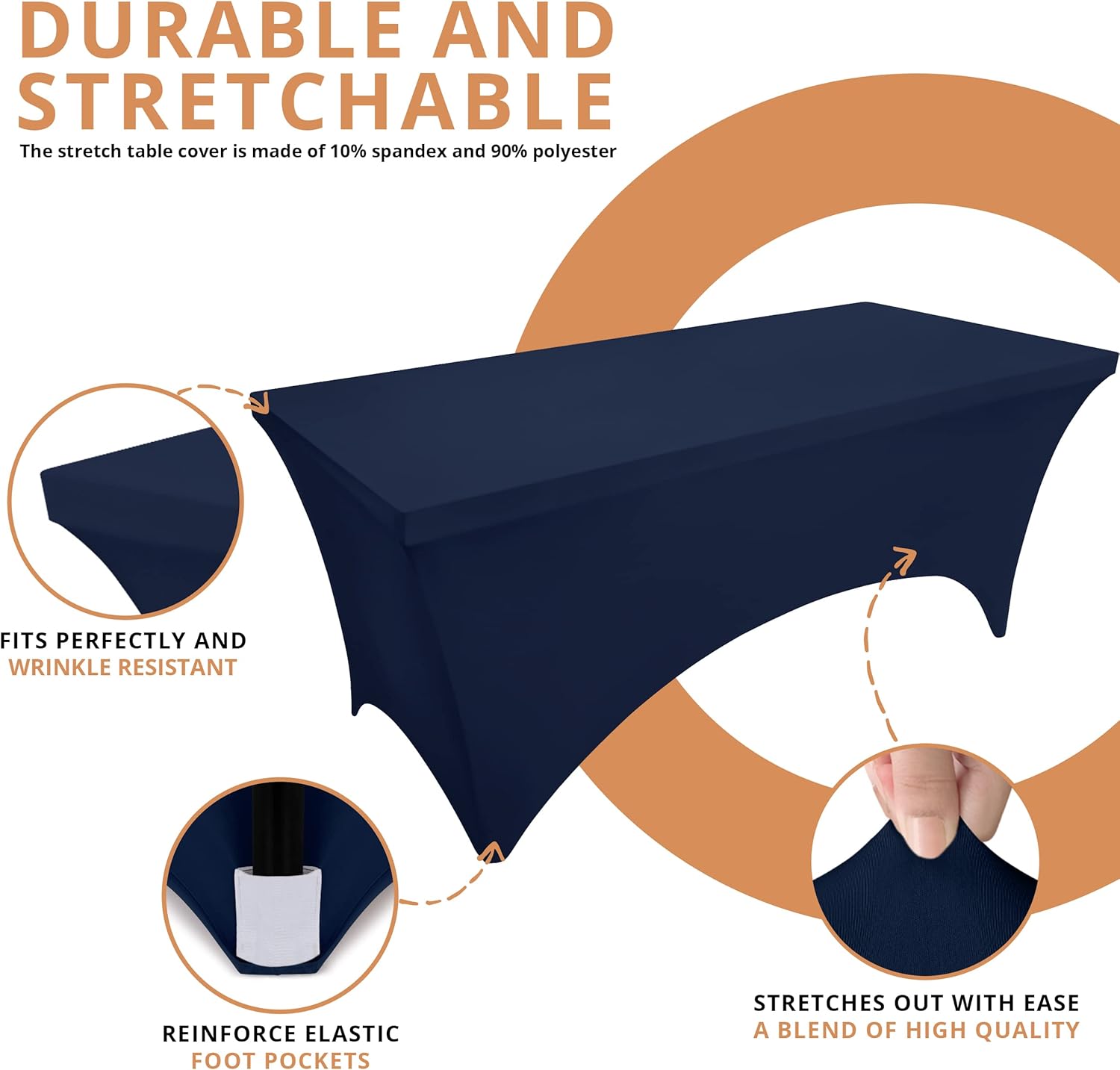 Utopia Kitchen - nappe extensible 183 cm - polyester spandex lavable