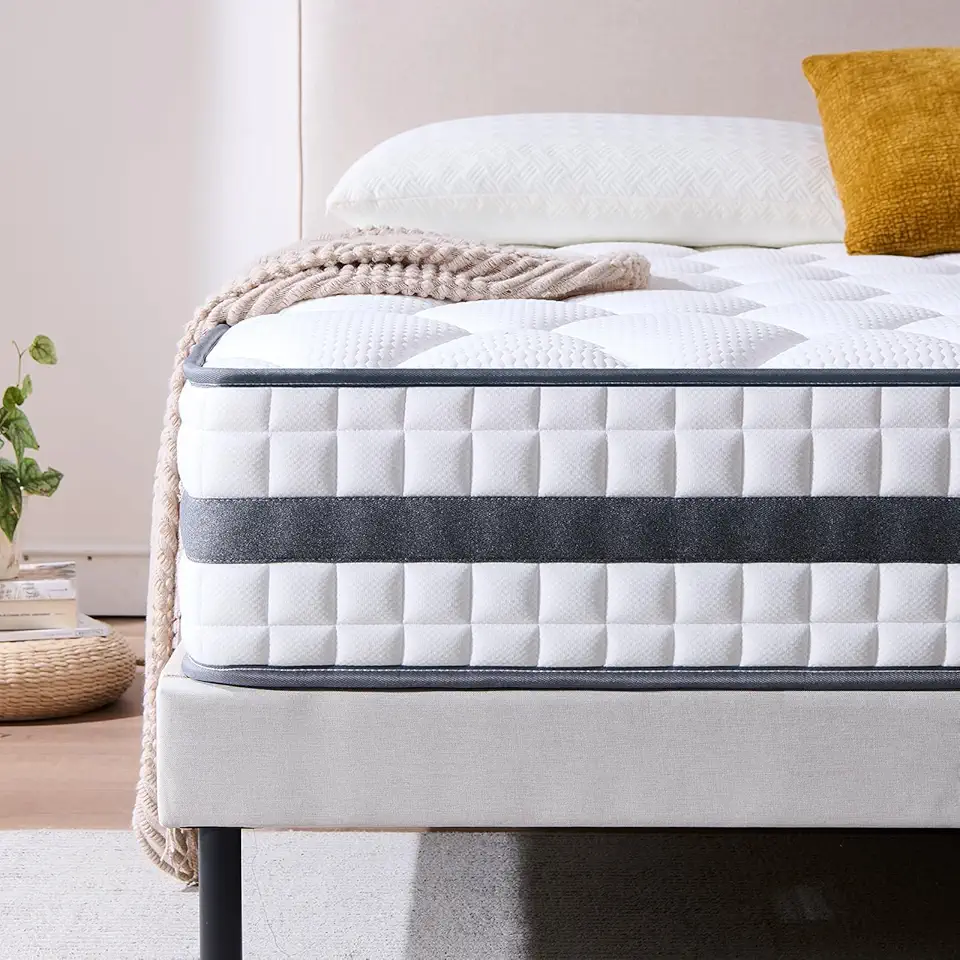 Matelas - Hybride mousse mémoire et ressorts - 140x190x22 cm - doux, durable, respirant