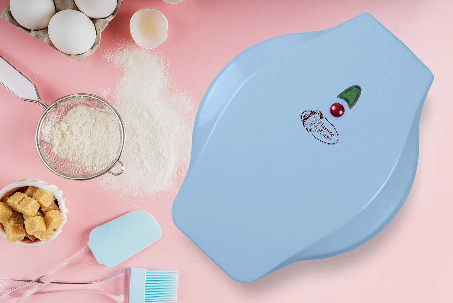 Bestron - Mini cookies bleu - 700W - plaques animaux, antiadhésif