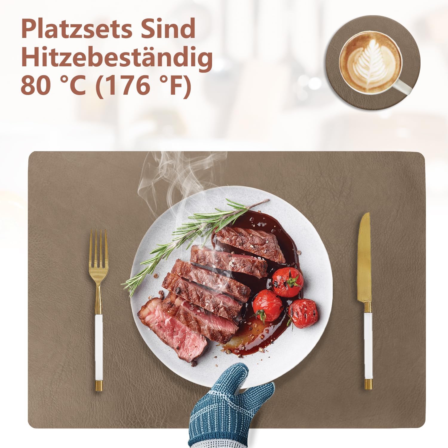 Sets de table - cuir PU double face - 43x30cm - lavables et antidérapants