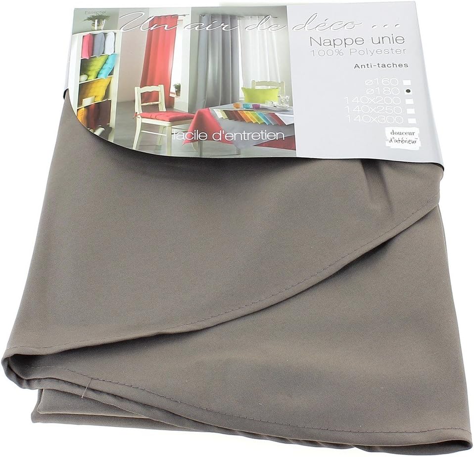 Nappe rectangle - Essentiel uni - 140x200 cm - polyester taupe