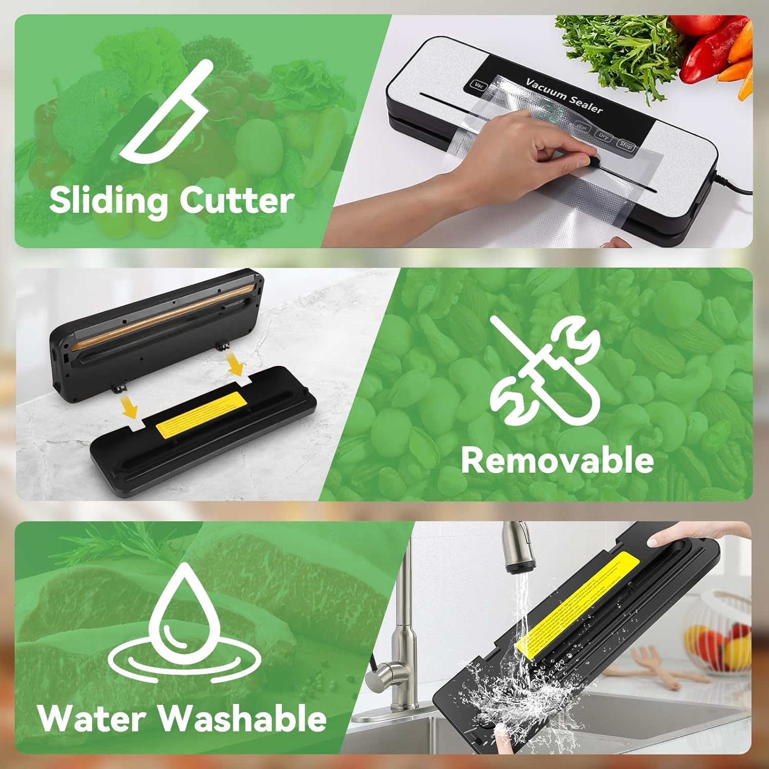 Machine Sous Vide Alimentaire - 6 en 1, 40 sacs inclus, multifonction, accessoire tuyau, pour cuisson et conservation