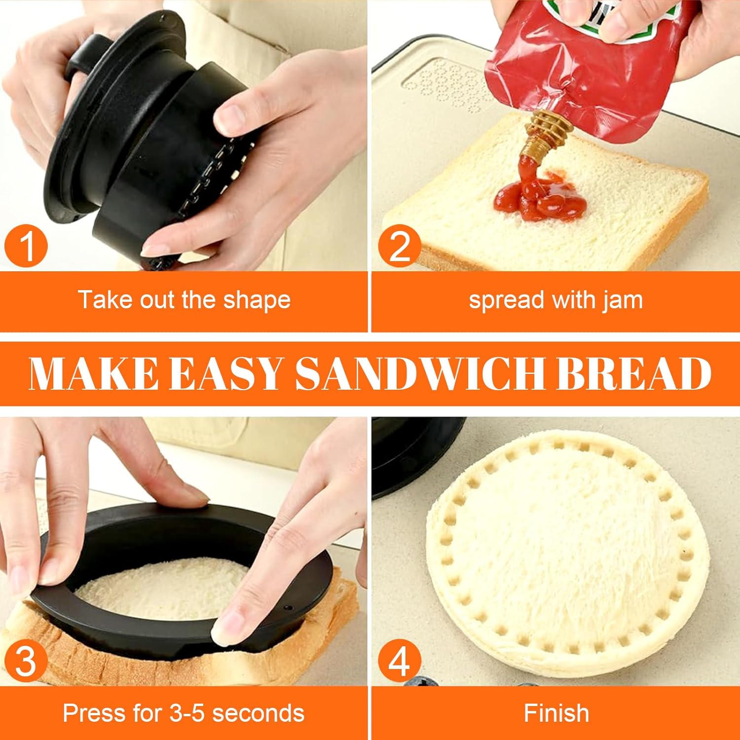 Presse hamburger 4 en 1 - avec 100 feuilles papier sulfurisé - idéal burgers et sandwiches