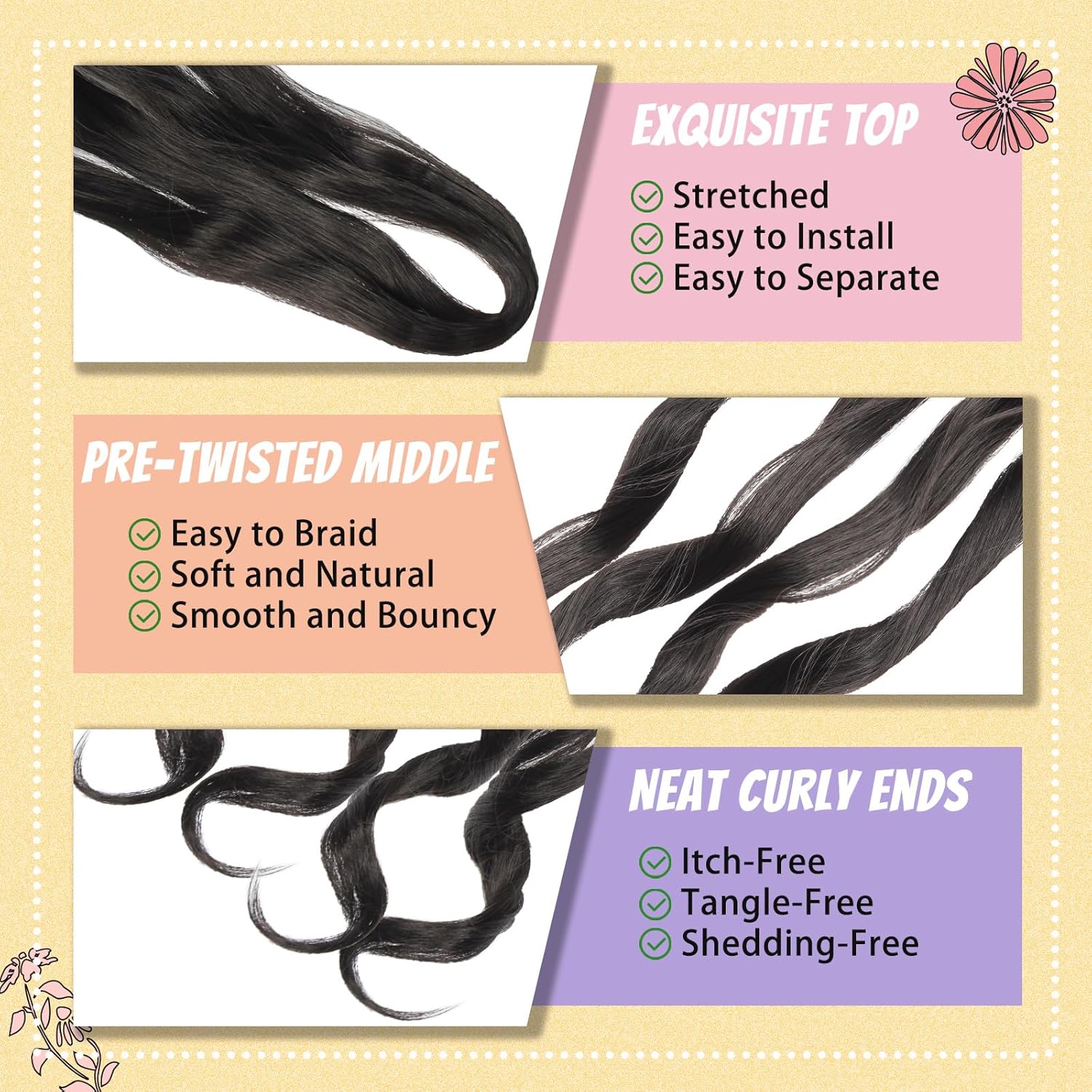 Enbeautiful - French Curl Braiding Hair 24