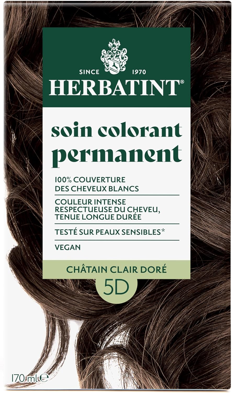 Herbatint - Soin Colorant Permanent 170ml - Châtain Clair Doré, sans ammoniaque, couvre les cheveux blancs, testé dermat