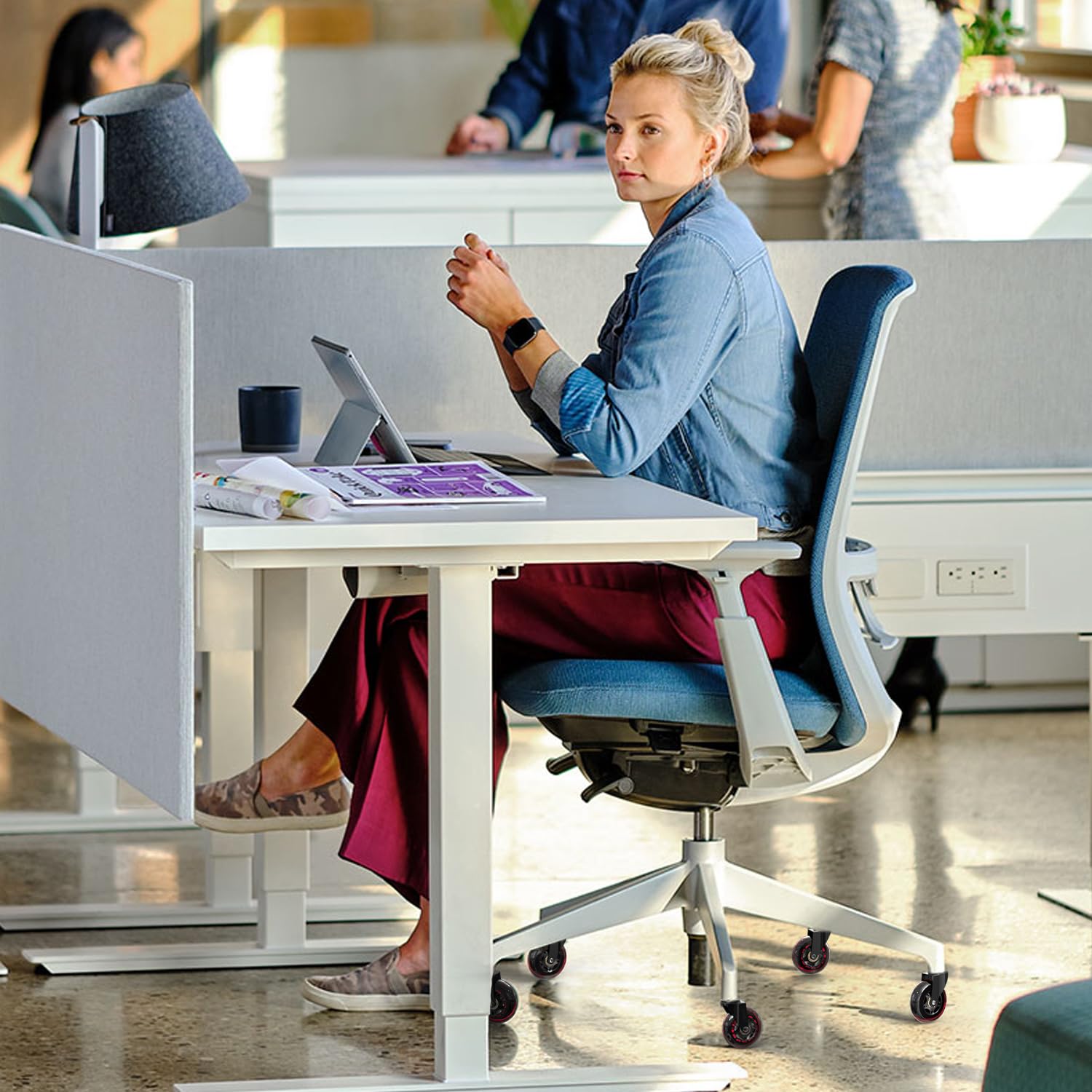 HOLKIE - roulettes de chaise Série Rechange - 11x22mm - caoutchouc robustes pour sols durs et tapis, lot de 5