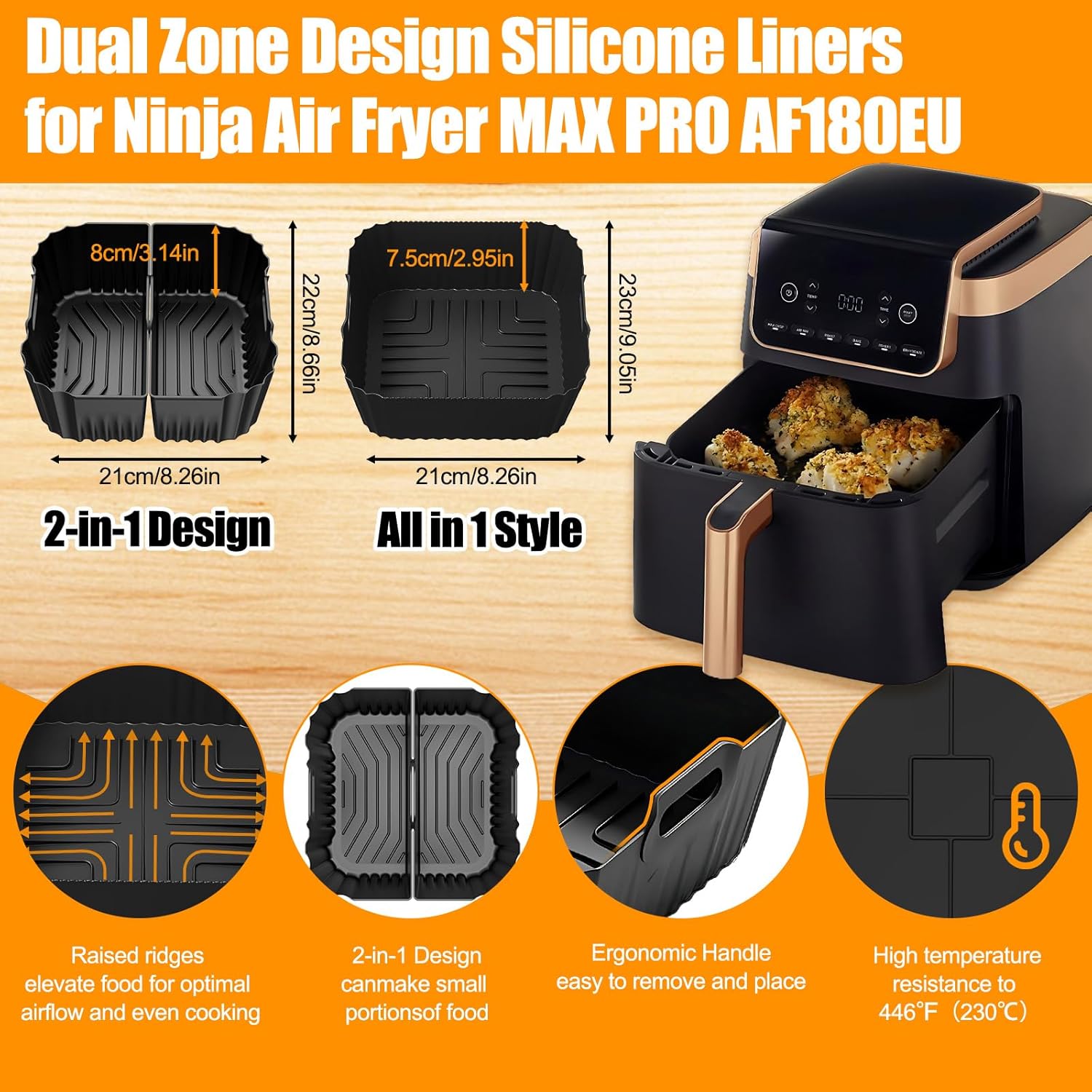 Accessoire Air Fryer - silicone, 20pcs, accessoires, compatibilité, AF180EU AF140EU