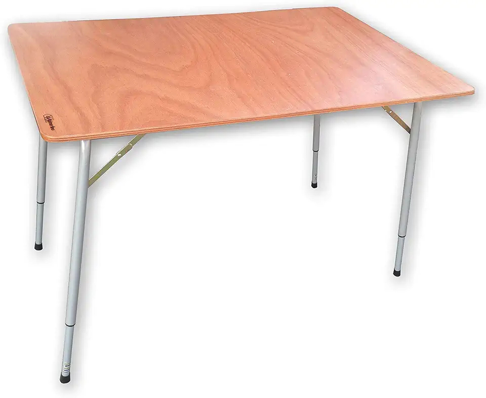 Castelmerlino - Table extensible marine 120x80 cm, pieds réglables 65-85 cm