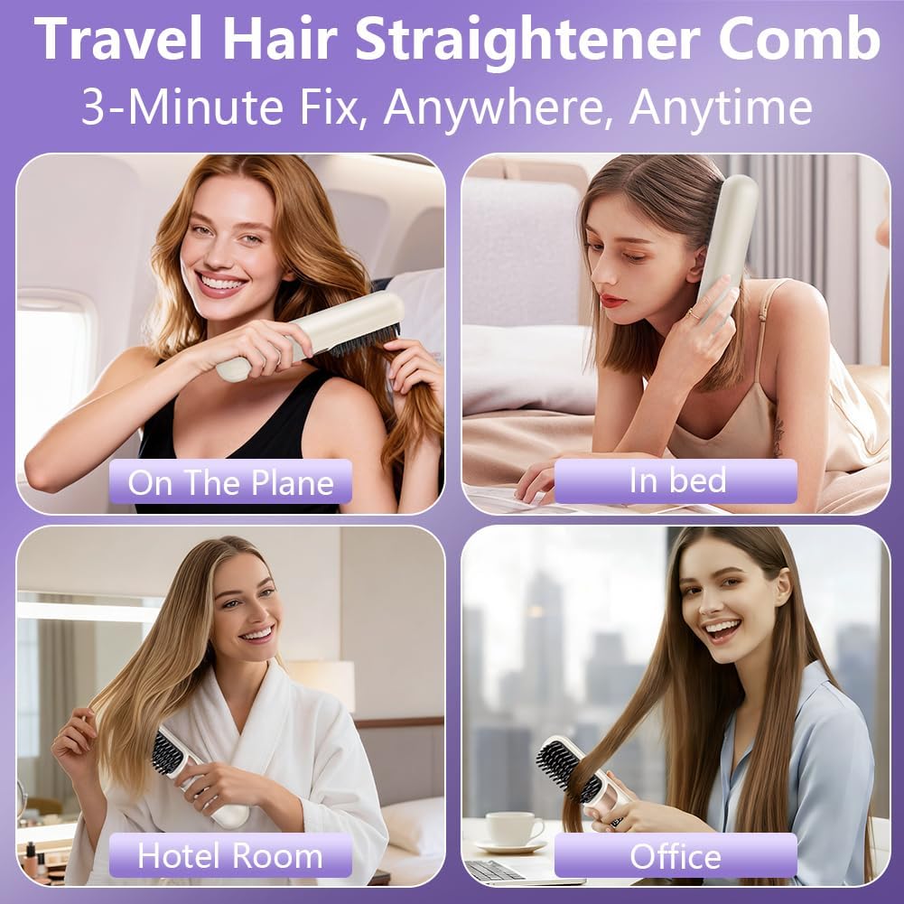 LOPHE - Brosse lissante sans fil, écran LED, 4 températures, USB-C, 3600mAh