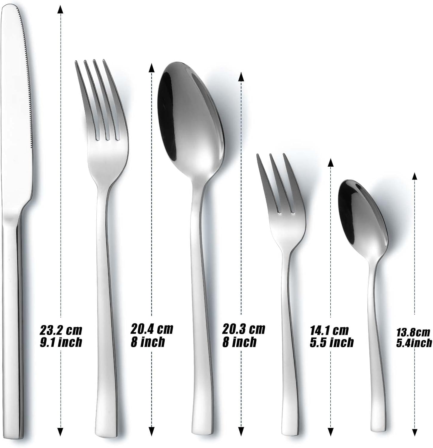 Hunnycook - Set de couverts 30 pièces - inox, poli miroir, 6 personnes