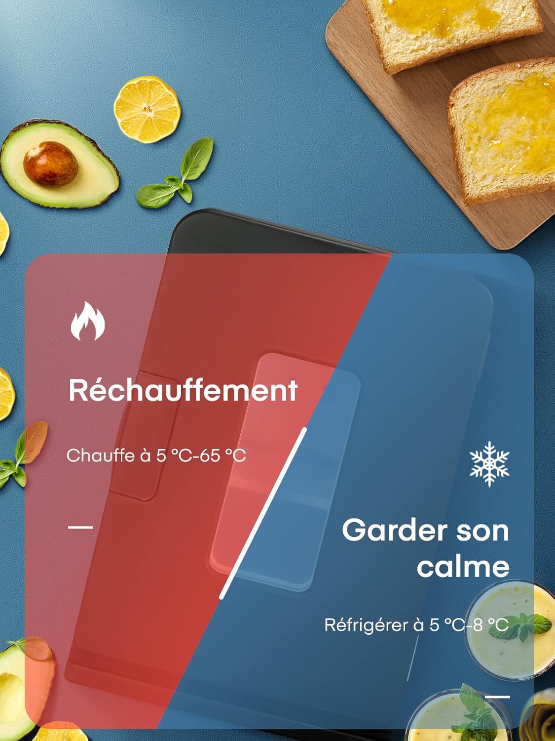 NORTHCLAN - Mini Frigo 15L - froid/chaud, silencieux, 12V/220V