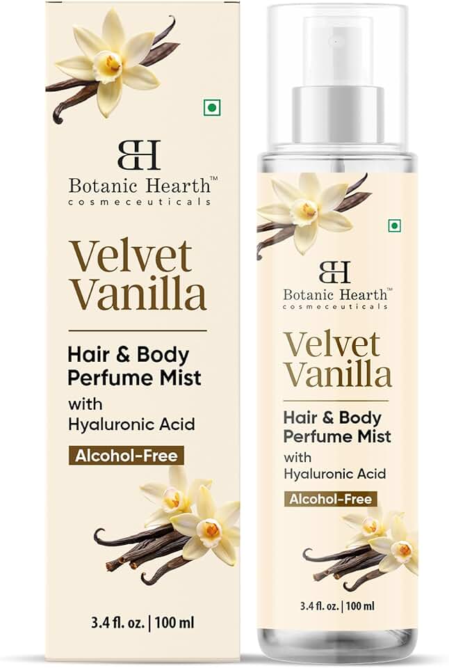 Botanic Hearth - Brume parfumée vanille - 100 ml - Déodorant cheveux & corps, fraîcheur longue durée
