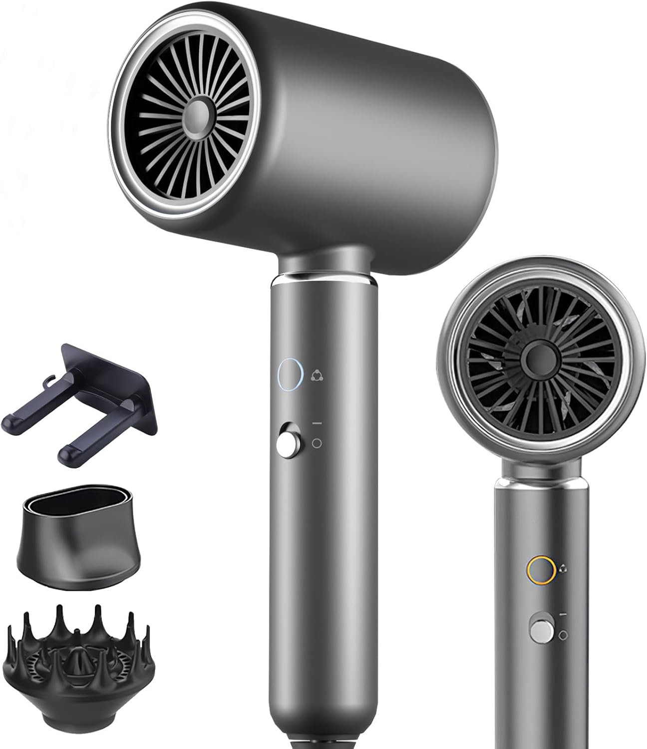 Sèche-cheveux ionique - 2200W - séchage rapide, 4 modes, accessoires