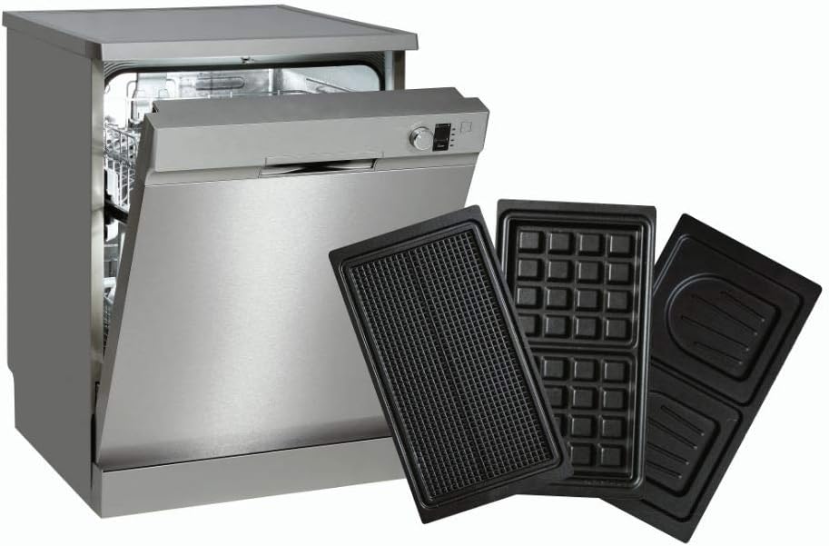 SENYA - Gaufrier 3 en 1 - compact - plaques interchangeables, facile à nettoyer