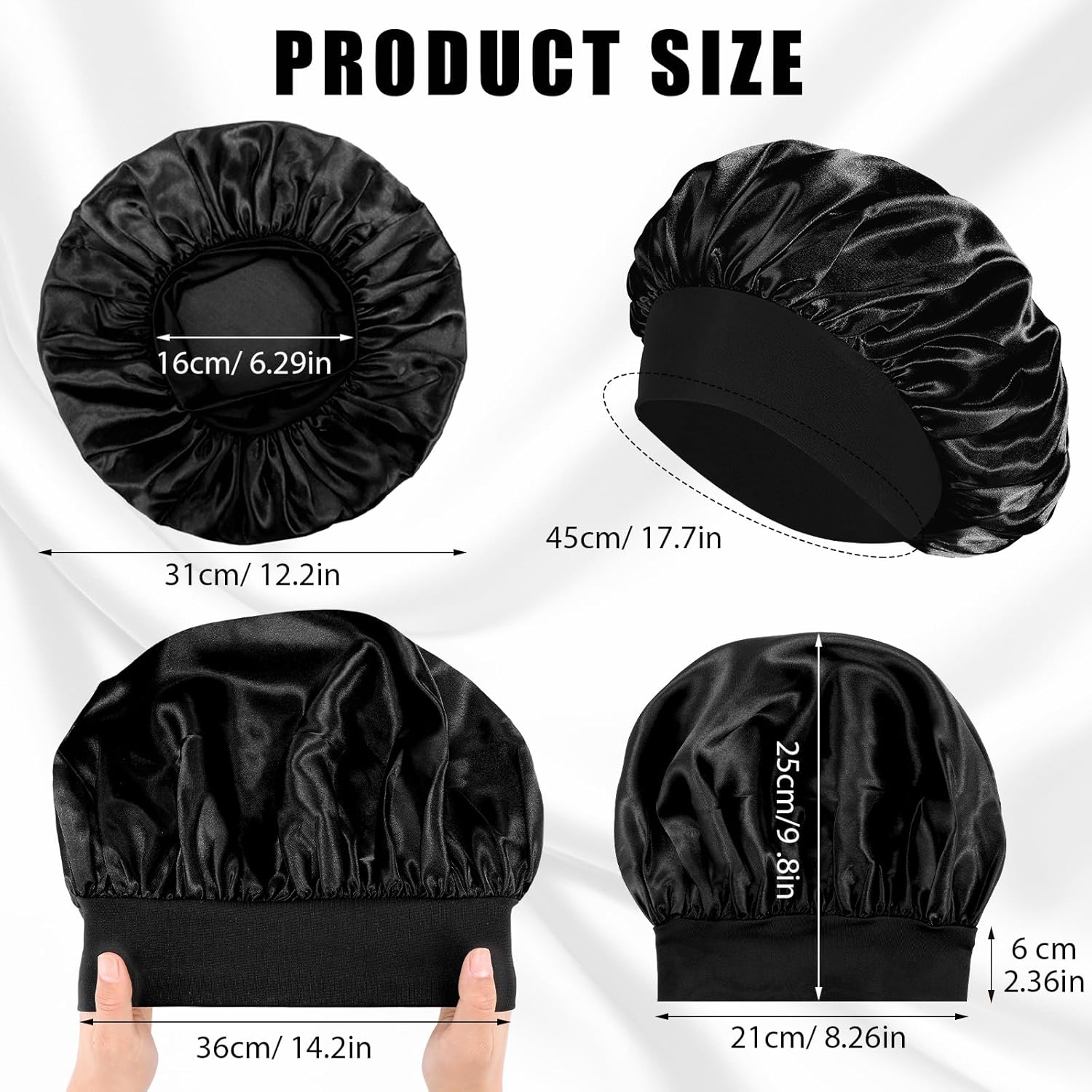 Bonnet cheveux satin nuit - élastique, soin cheveux, soyeux, protection