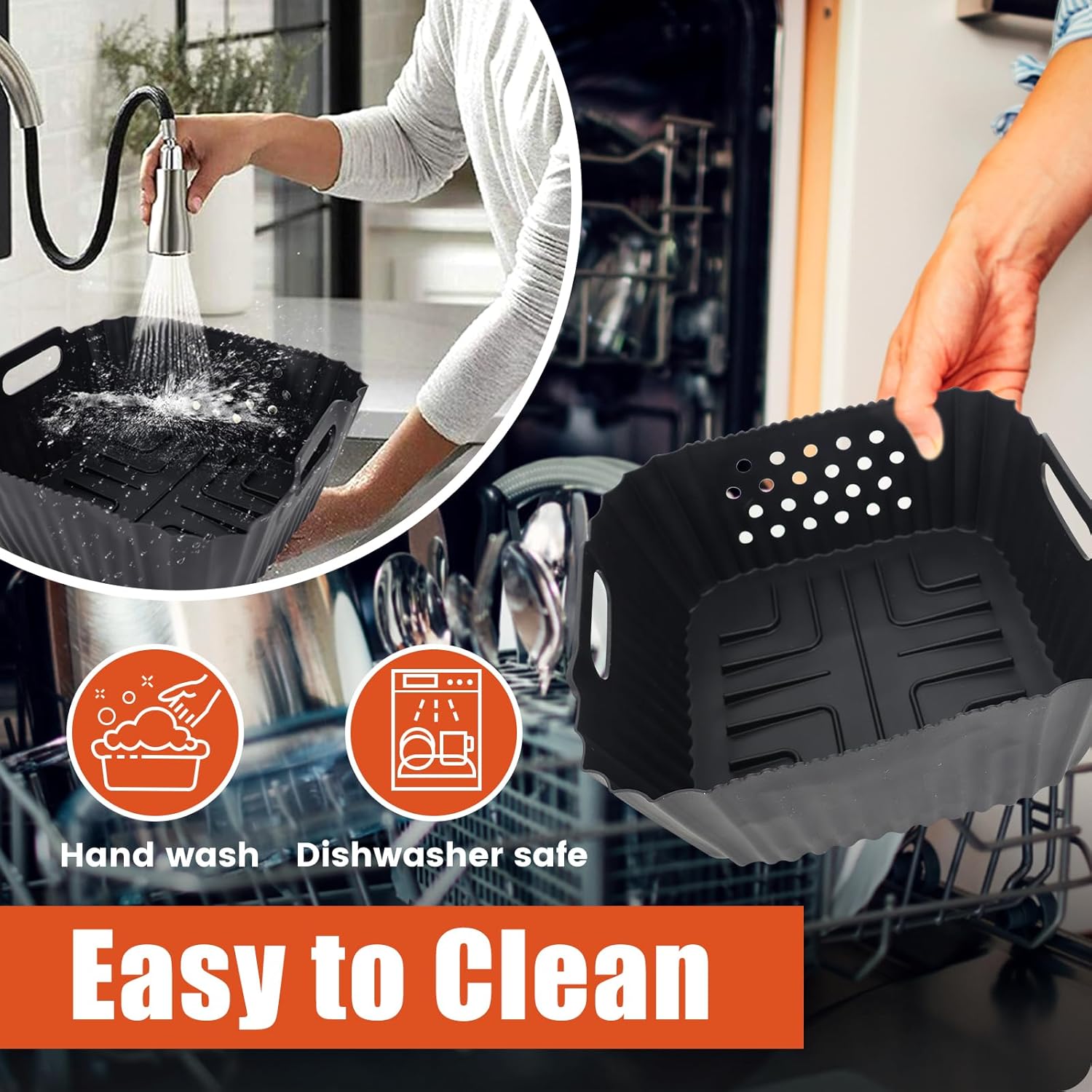 Moule silicone air fryer - compatible Ninja Double Stack 7,6L - réutilisable, extra haute - SL300EU