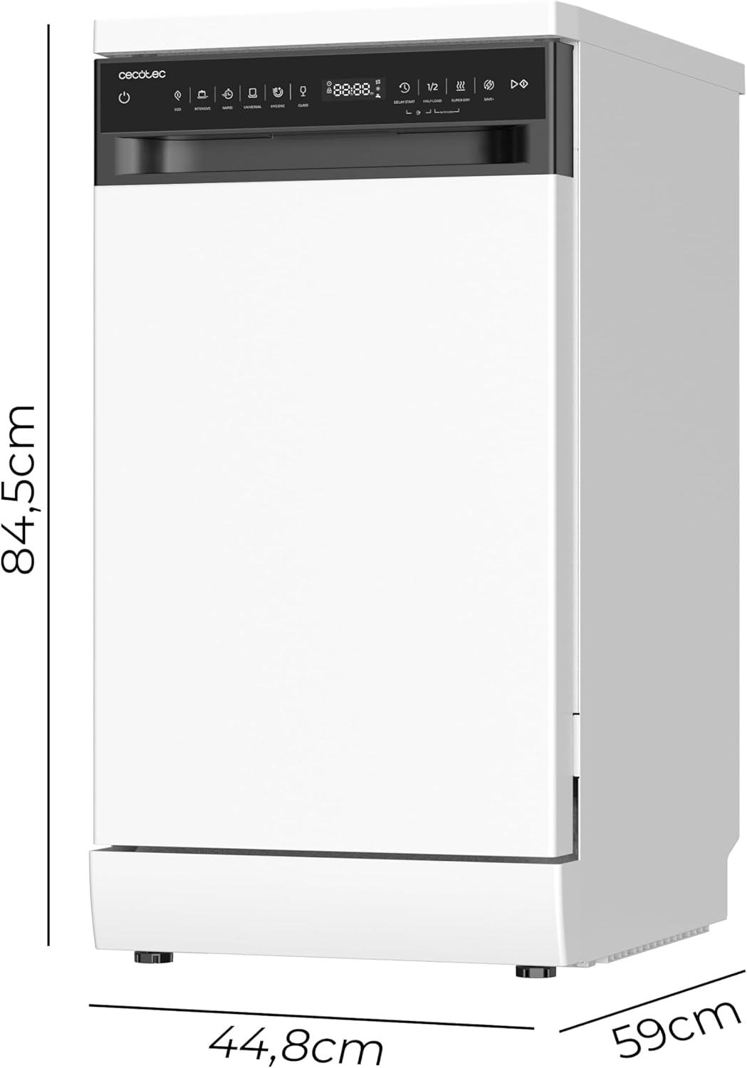 Cecotec - Bolero Aguazero série - 45cm - 11 couverts, 9 programmes, moteur Inverter, Super Dry, AutoClean 4360